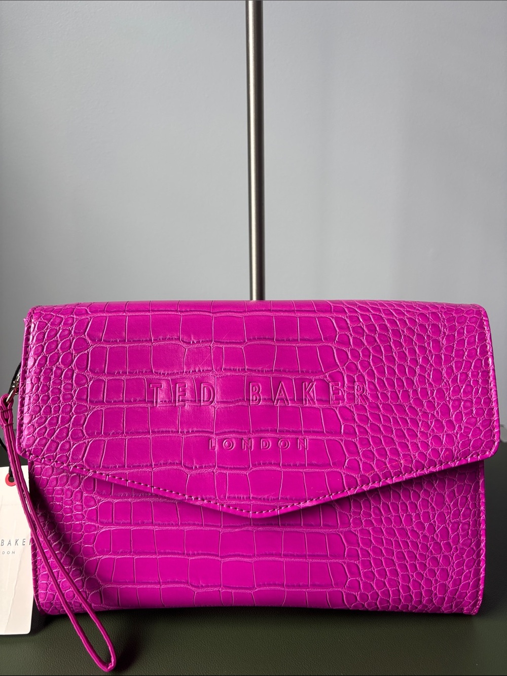 Ted Baker Croc-Embossed Wristlet Clutch